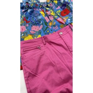 Lauren Ralph Lauren Pink Short Sz 14 & Fist Love Sz 1X Flutter Sleeveless Blouse